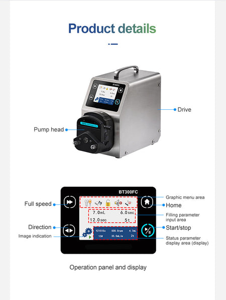 BT300FC Peristaltic Pump Bottle Filling Reaptatable - www.nuvintech.com
